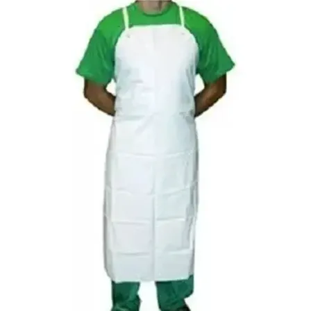 Delantal De Pvc 500 Micrones I 100% Impermeable I Carnicero Blanco Unico
