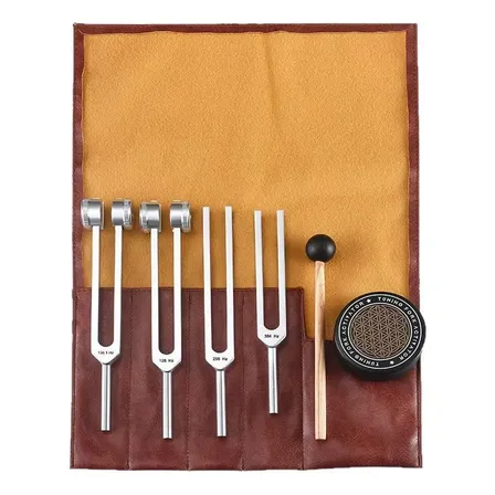 Set 6 Diapasones Chakras Terapia De Sonido Plateado