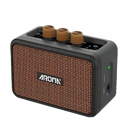 Guitarra Con Altavoz Portátil Aroma Ag-04 Bluetooth Mini Amp Negro