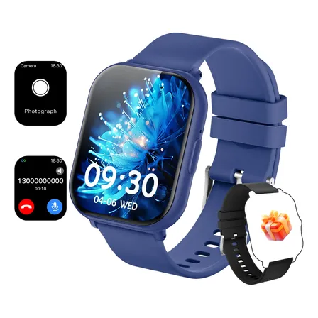 Smartwatch Llamadas Bluetooth 300mah 2 Mallas Azul Negro