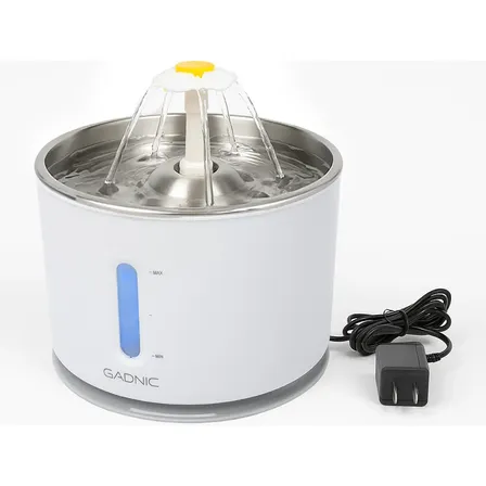 Fuente De Agua Recirculante Gadnic 2.4 L 5v Tres Modos Bomba Silenciosa Luz Led Para Gatos Y Perros