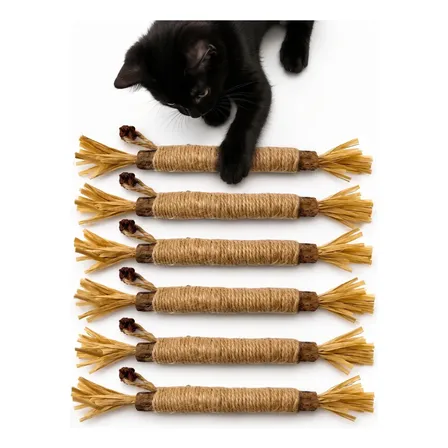 Palitos Matatabi Gatos Interior Catnip Natural Mordedor X6 Matatabi