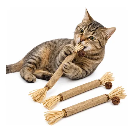 3x Juguete Catnip Gatos Matatabi Rascador Mordedor Natural