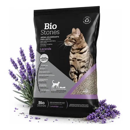 Piedritas Sanitarias Aglomerante Lavanda Biostone 4kg Gatos