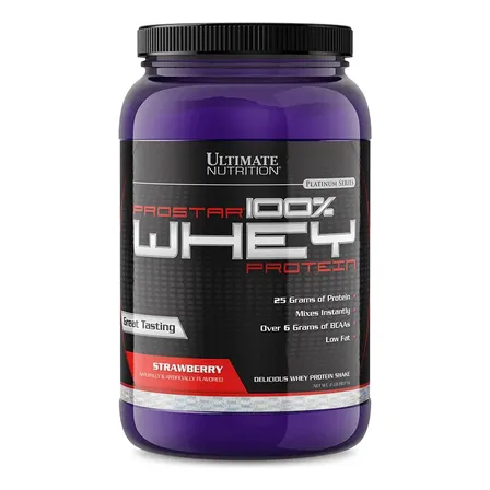 Proteína Ultimate Nutrition Prostar 100% Whey Frutilla 908g En Polvo