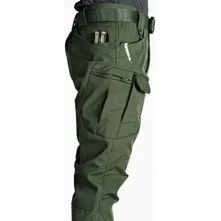 Pantalón Cargo Impermeable Acolchado Hombre Military Green Plain L
