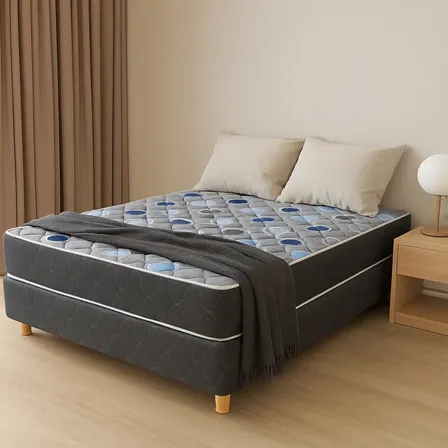 Sommier Colchon 2 Dos Plazas Espuma 190 X 130 Somier Gris
