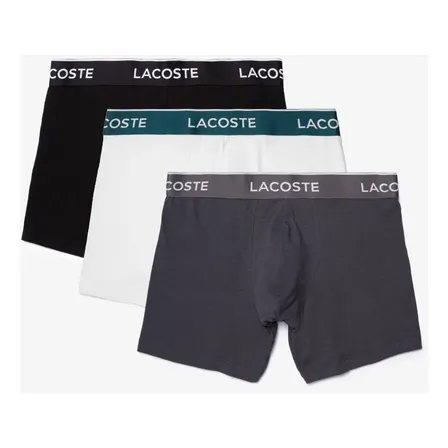 Pack 3 Boxers Lisos Largos Jersey - Blanco Gris Y Negro Blanco Liso Xl