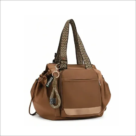 Bolso Multifuncional Tote Ligero Mujer Plegable Viaje Cierre Marrón Lisa
