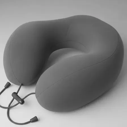 Almohada De Viaje Cervical Mtl Memory Foam Ergonómica Inteligente Con Cordones Ajustables Funda Pana Suave Antiestrés Portátil Descanso Cervical Cuello Soporte Postural Ideal Avión Gris