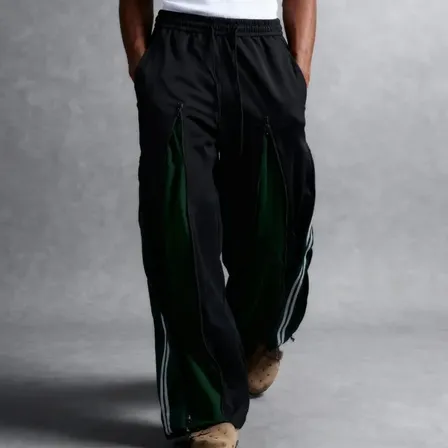 Pantalón Cargo Deportivo Ancho Hombre Negro Xl