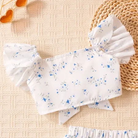 Conjunto Para Nena Top Y Pollera Blanco 120