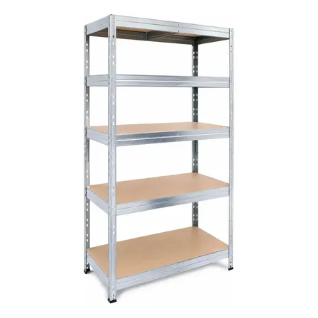 Estante Metalico 5 Niveles 90x40x180 Rack Organizador Acero Plateado