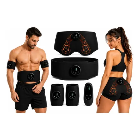 Cinturón Tonificador Abdomen Glúteos Brazos Ems Recargables Negro