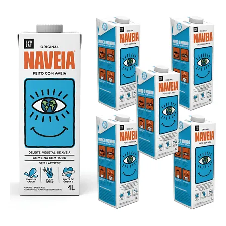 Leche Vegetal De Avena Original Naveia 1l Pack 6 Unidades