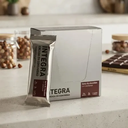 Barra De Chocolate Con Avellanas Integra X12u. 10g de Proteina!