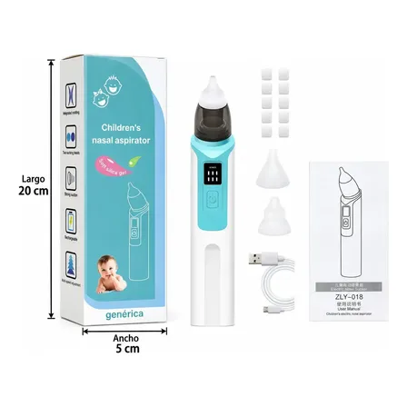Aspirador Nasal Electrico Usb Limpiador Bebe Saca Mocos Color Celeste