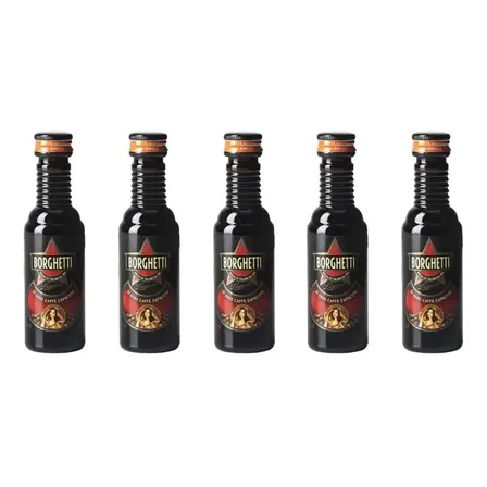 Combo X 5 Miniatura Licor Cafe Borghetti X50cc