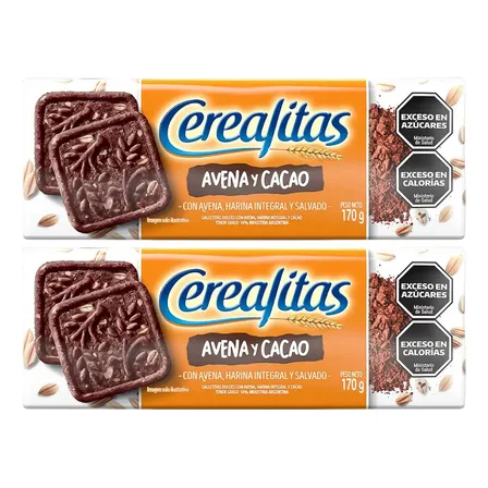Galletitas Cerealitas Integrales Avena Cacao 170gr