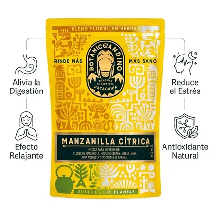 Té en Hebras Manzanilla Cítrica Botánico Andino 100g – Naranja