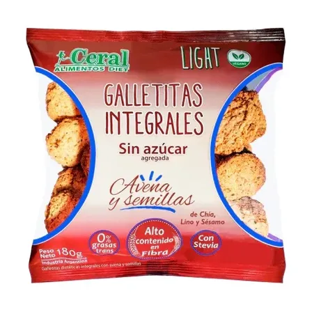 Galletas Integral Avena Y Semillas S/azúcar Veganas 180g