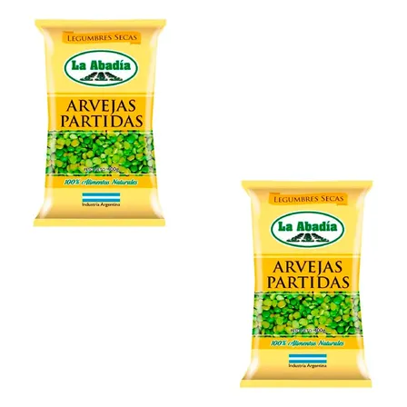 Arvejas Partidas La Abadia Bolsa 400 Gr X2 Unidades