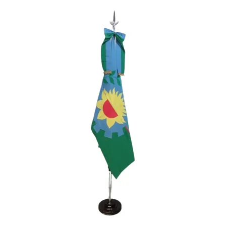 Bandera Buenos Aires  Ceremonia Premium C/moño, Asta Y Base Buenos Aires