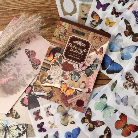 Libro Stickers + Papeles 50 Hojas Vintage Scrapbook Journal
