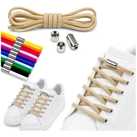 Cordones Elasticos Ajustables Para Zapatillas Adultos Niños Caqui