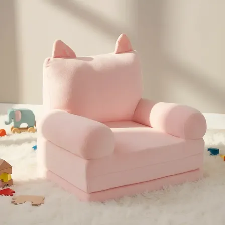 Peluche Sillon-cama Premium Animales Puff Infantil 2 En 1 Color Conejo
