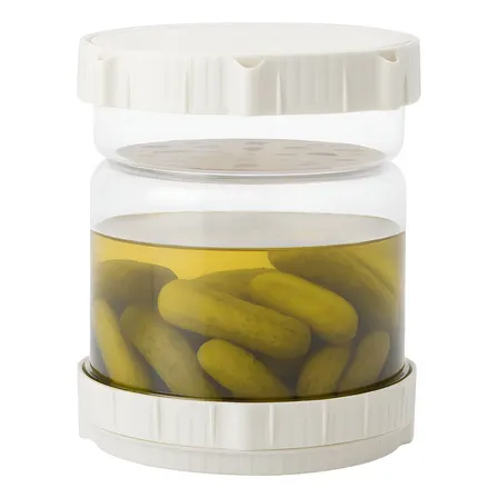 Contenedor Aceituna Pepinillos Colador Separador De Liquido Color Blanco