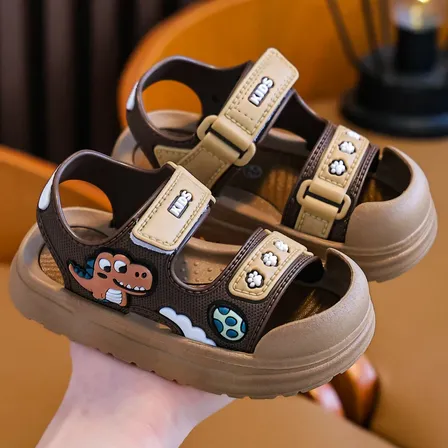 Sandalias De Bebé Puntera Cerrada Primeros Pasos Brown 27 Eu Floreado