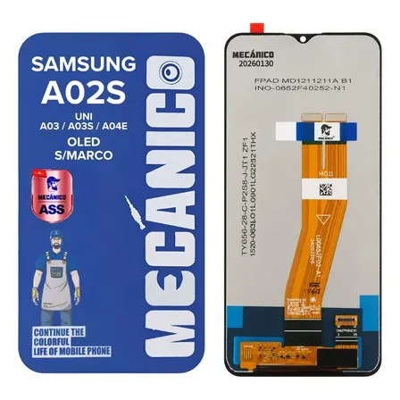 Modulo Compatible Samsung A02s A03 A03s A04e Sin Marco Ass Mecanico Alta Gama Pantalla Tactil Vidrio Frontal Repuesto Cambio Reparacion Flex Conector Celular Telefono Touch Screen Calidad Premium