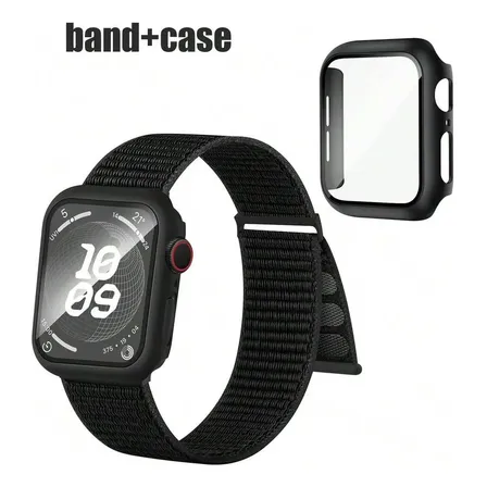 Set De Correa Y Funda De Reloj De Nylon Para Apple Watch