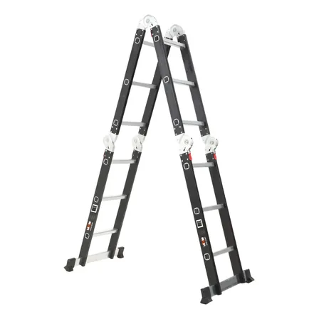 Escalera Multifunción Articulada Luxus 4x3 Acero/aluminio Negro