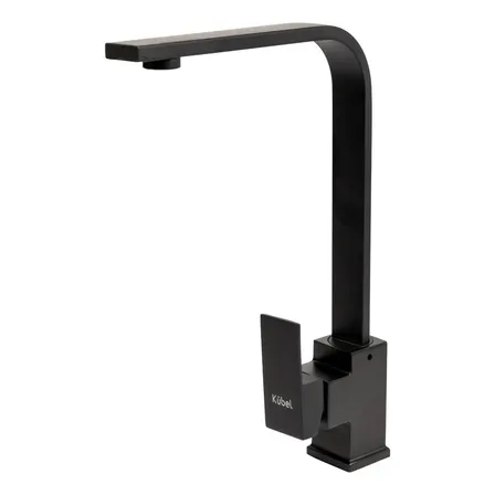 Canilla Grifo Cuello Curvo Negro Para Cocina Monocomando Acabado Mate