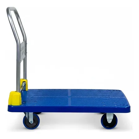 Carro Plataforma Carretilla De Mano 400kg Ruedas Giratorias Color Azul