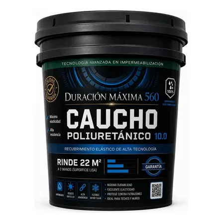 Membrana Caucho Poliuretanico 10.0 Maxima Duración 560 X20 Gris Oscuro Mate