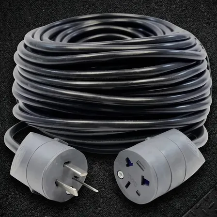 Alargue 30 Metros Reforzado Fichas Richi Cable Taller 2x2.5 Negro