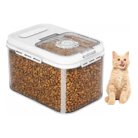 Tacho Contenedor Para Alimento De Perros Gatos Mascotas L Transparente Libre Pba Hermético
