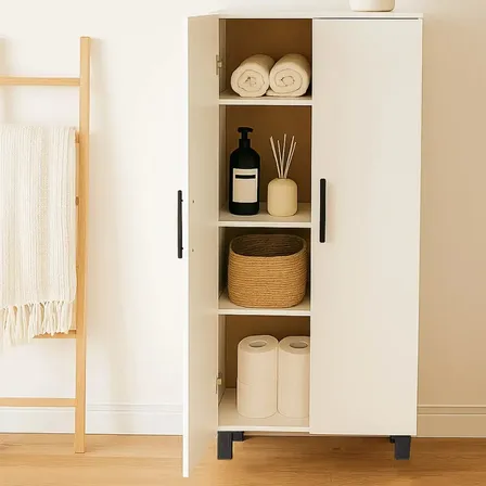 Despensero Cocina Organizador Estante Melamina Puerta Sajo Color Blanco/Negro