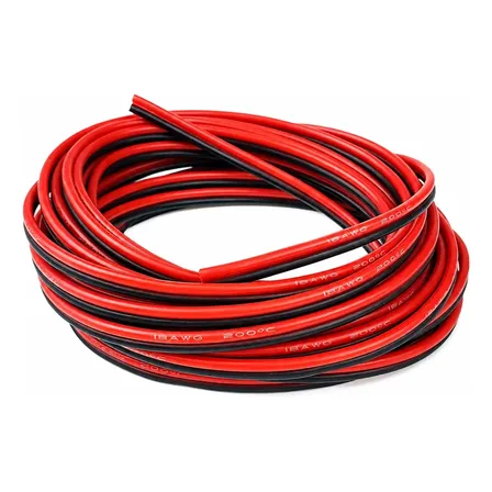 Cable Bipolar 2 Hilos Silicona Cobre Estañado 14awg Black Red 2pin
