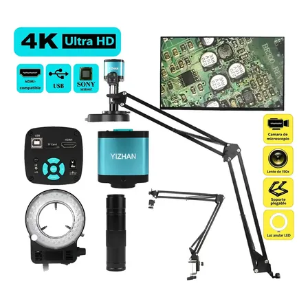 Microscopio Óptico Digital YiZhan 4K 48MP 1-150x con Cámara HDMI y USB para Reparación y Joyería