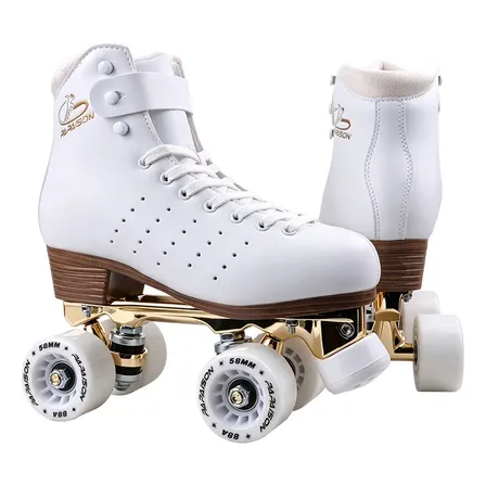 Patines Profesionales Artístico 58mm 88a Abec9 Plancha Oro 40 58 Mm Blanco