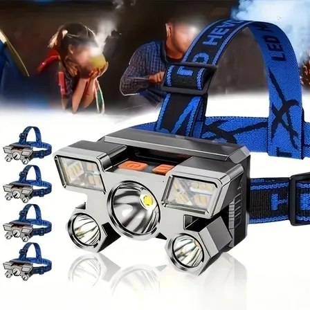 Linterna Frontal Led Recargable Usb Camping X4 White-4pcs