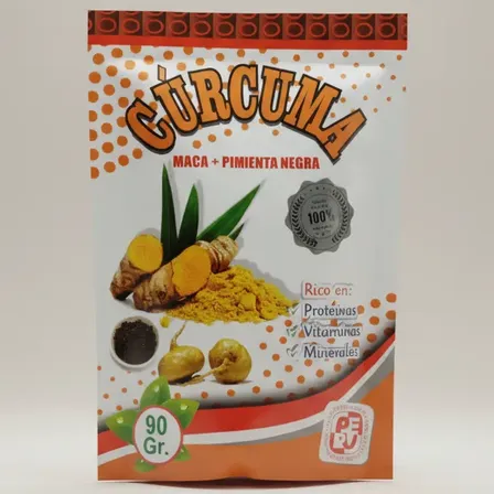 Curcuma Con Pimienta Y Maca X12 Sobres Proteinas Vitaminas Cúrcuma