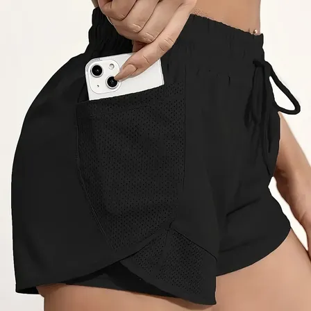Short Deportivo Running Mujer Con Bolsillo Lateral Black Xl