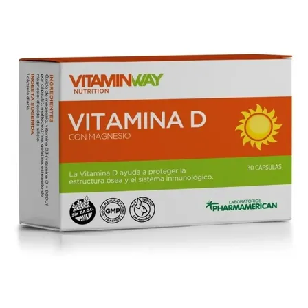 Suplemento Nutricional Vitamin Way Vitamina D con Magnesio x 30 cápsulas