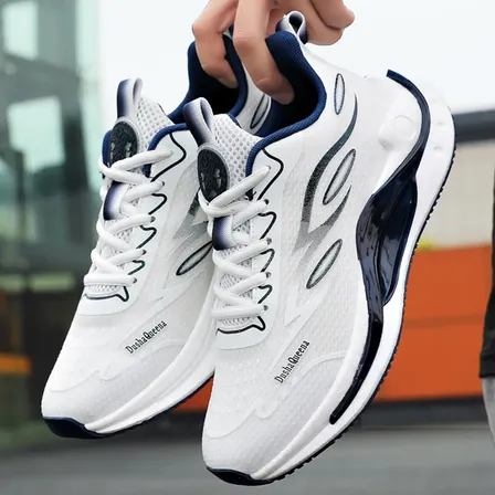 Zapatillas Running Hombre Livianas Amortiguadas Urbanas Blanco Geométrico 40 Eu
