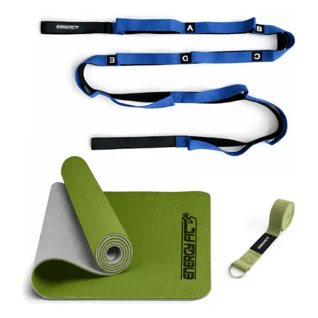 Mat Yoga Kit Colchoneta Tpe 6 Mm + Cinturon + Correa + Bolso Verde